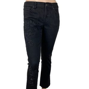 Lauren Jean Company 2 Petite Black Embellished/Beaded Jeans